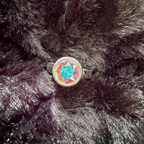 Touchstone Crystal by Swarovski Aurora Borealis size 6 Ring - Picture 2 of 3